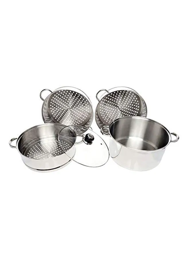 Wilson 4-Piece Steamer With Lid 30 cm Silver/Clear 