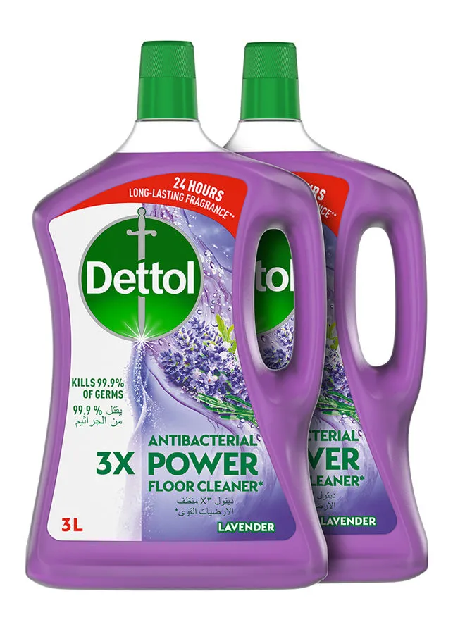 Dettol Lavender Antibacterial Power Floor Cleaner Pack Of 2 3Liters