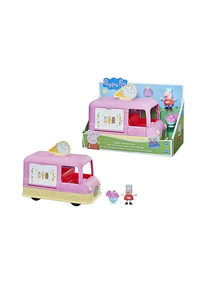 Peppa Pig Peppa  Peppa’s Adventures Peppa’s Ice Cream Truck Vehicle Preschool Toy, Speech and Sounds, Peppa Figure and Accessory, Ages 3 and Up