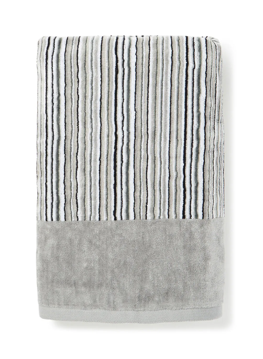 White Rose Yarn Dyed Cotton Towel Grey 80x160cm