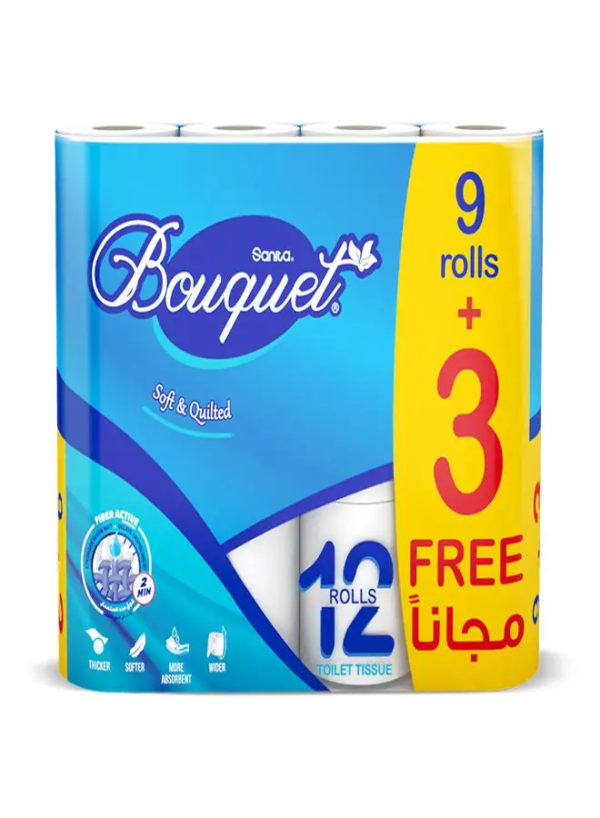 Bouquet Toilet Tissue Pack of 12 White