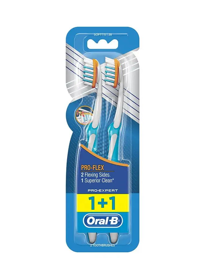 Oral B Pro-expert Pro Flex Soft Manual Toothbrush 2 Count Multicolour