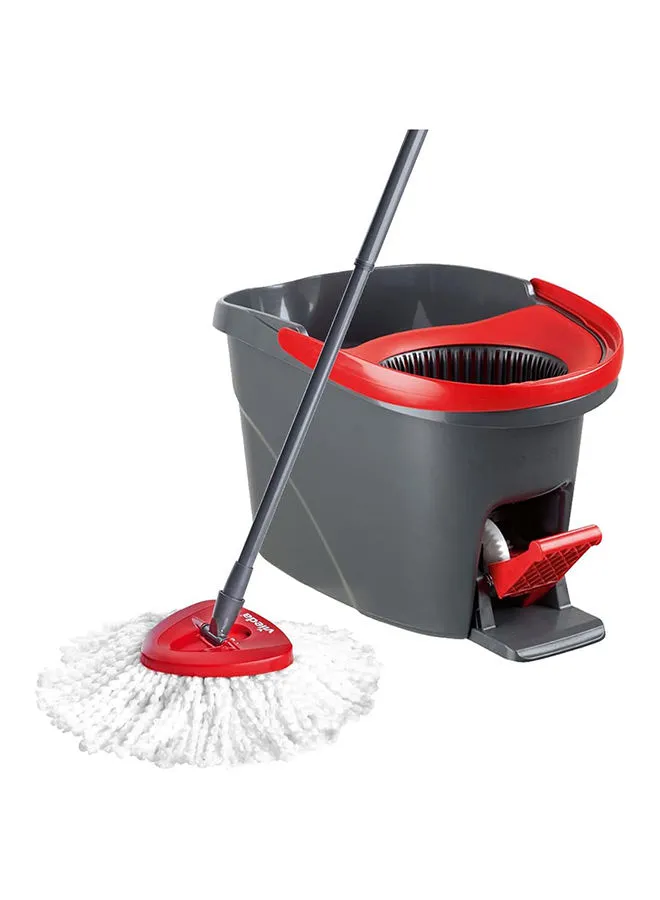 Vileda Easy Wring, Clean spin mop and bucket set with foot pedal, Telescopic Handle 85 – 123 cm, Floor mop with spinning wringer, 2in1 Microfibre mop head Assorted