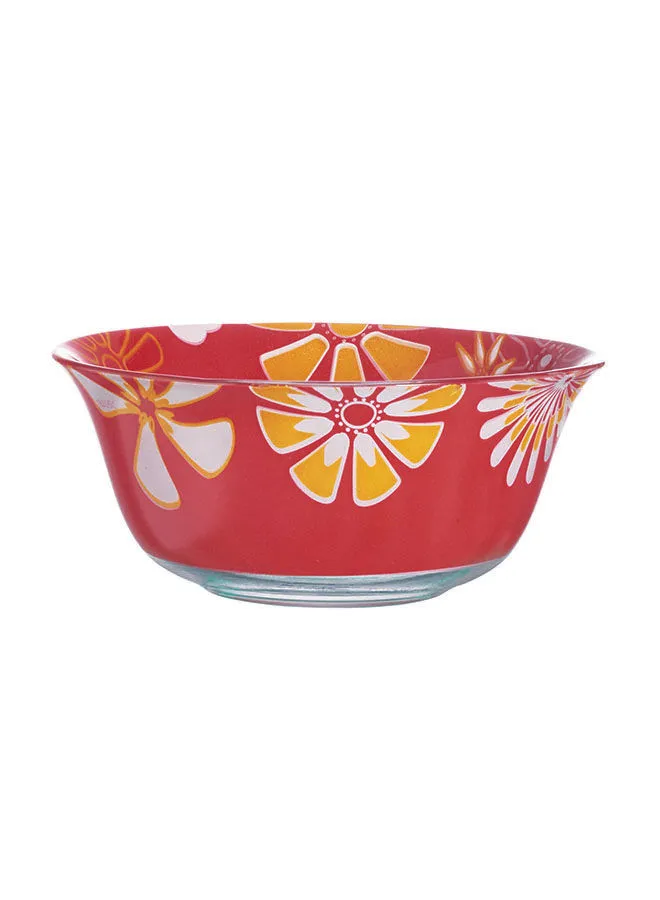 Luminarc 6 Piece Value Pack Graphic Flowers Red Bowl 12 Me متعدد الألوان 12 سم