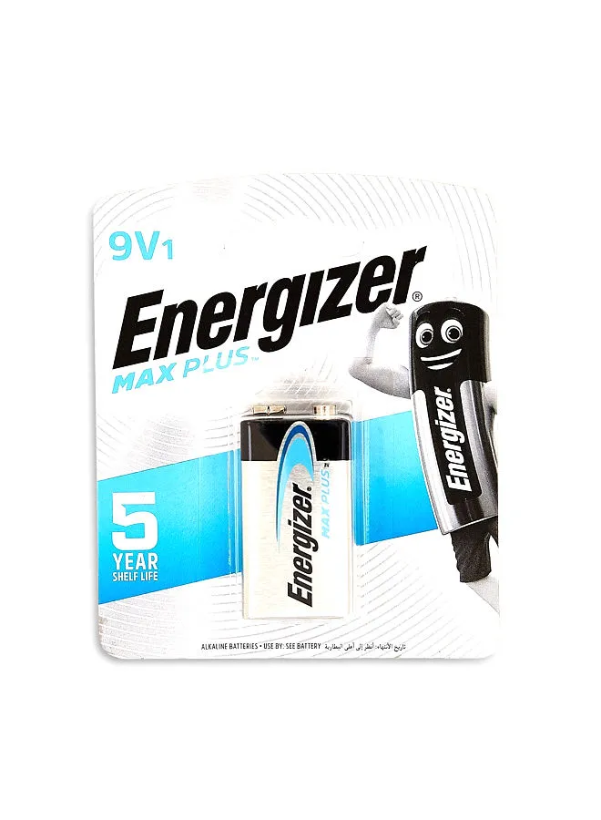 Energizer 9V Max Plus Alkaline Battery Black/Silver