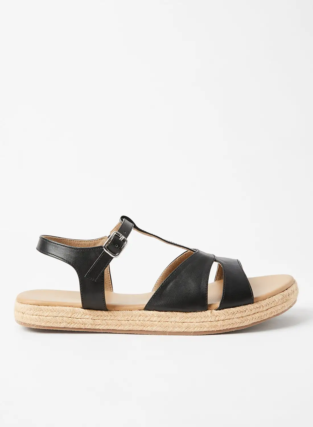 Geoomnii Carolina Stylish Platform Espadrille Sandal Black