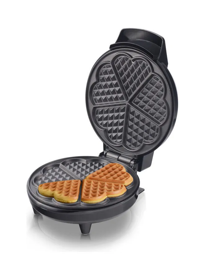 Saachi 5-Piece Bite-Size Heart Shaped Waffle Maker with Diamond Grid Design and Adjustable Temperature Control 1000 W NL-WM-1568-BK Black