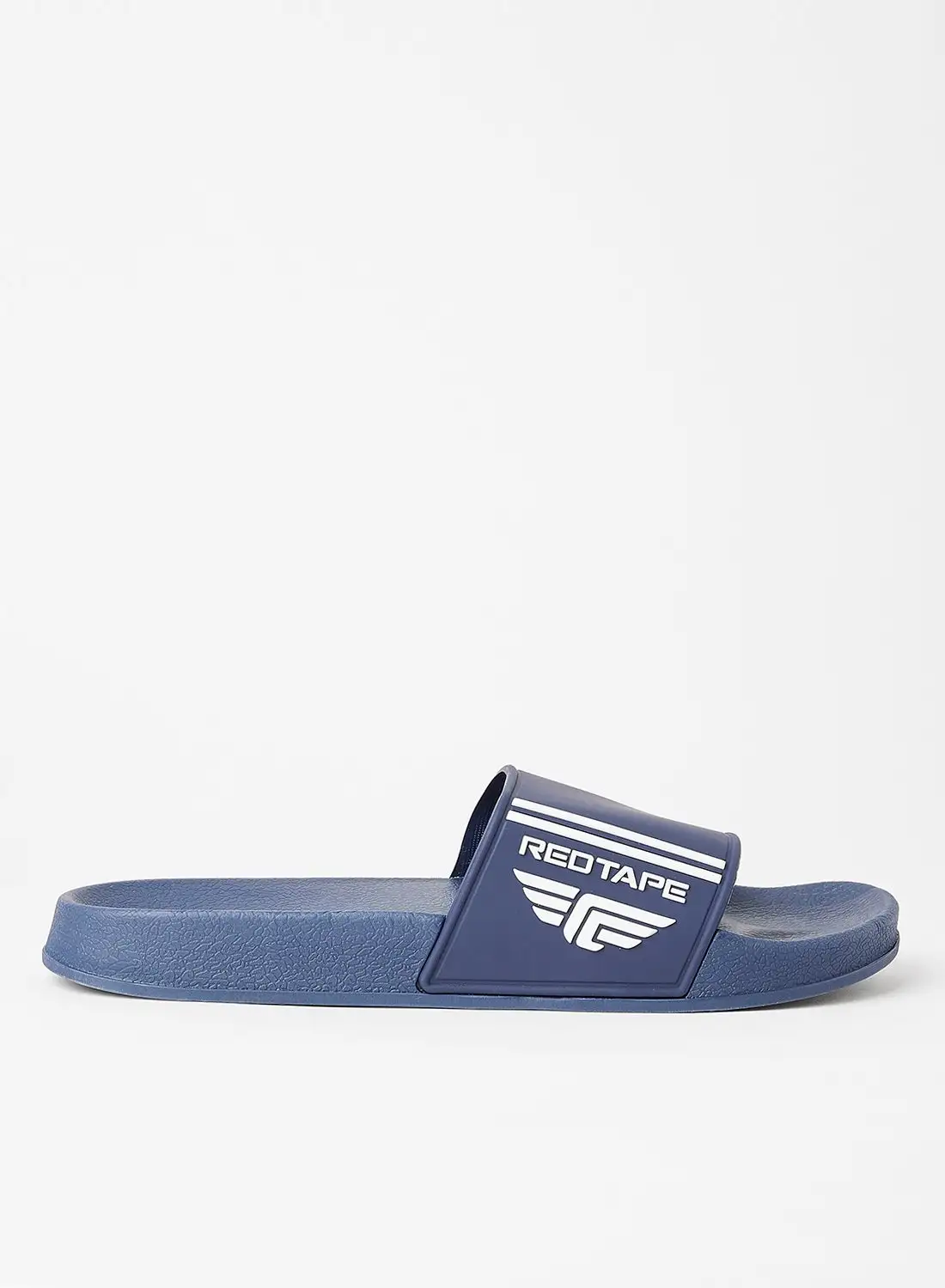 Red Tape Logo Detail Casual Flat Slides Navy