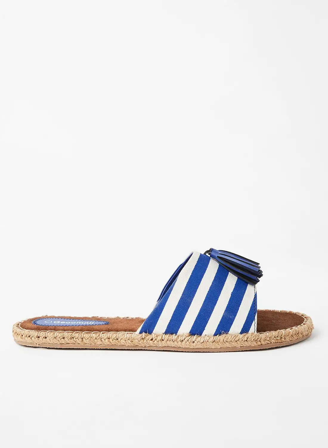 Geoomnii Juana Elegant Flat Espadrille Sandal Blue/White