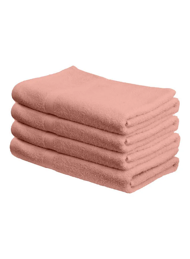 Princess 4-Piece  Fast Absorbent Bath Towel Set Peach 70 x 140cm