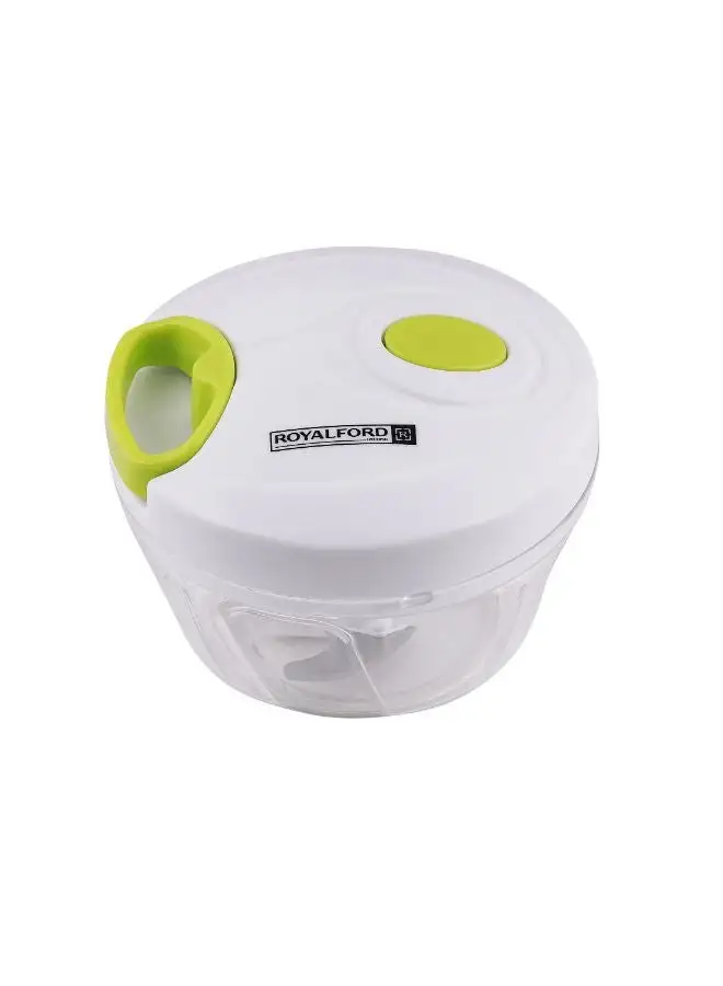 Royalford Mini Vegetable Chopper Clear With Green/White Cover