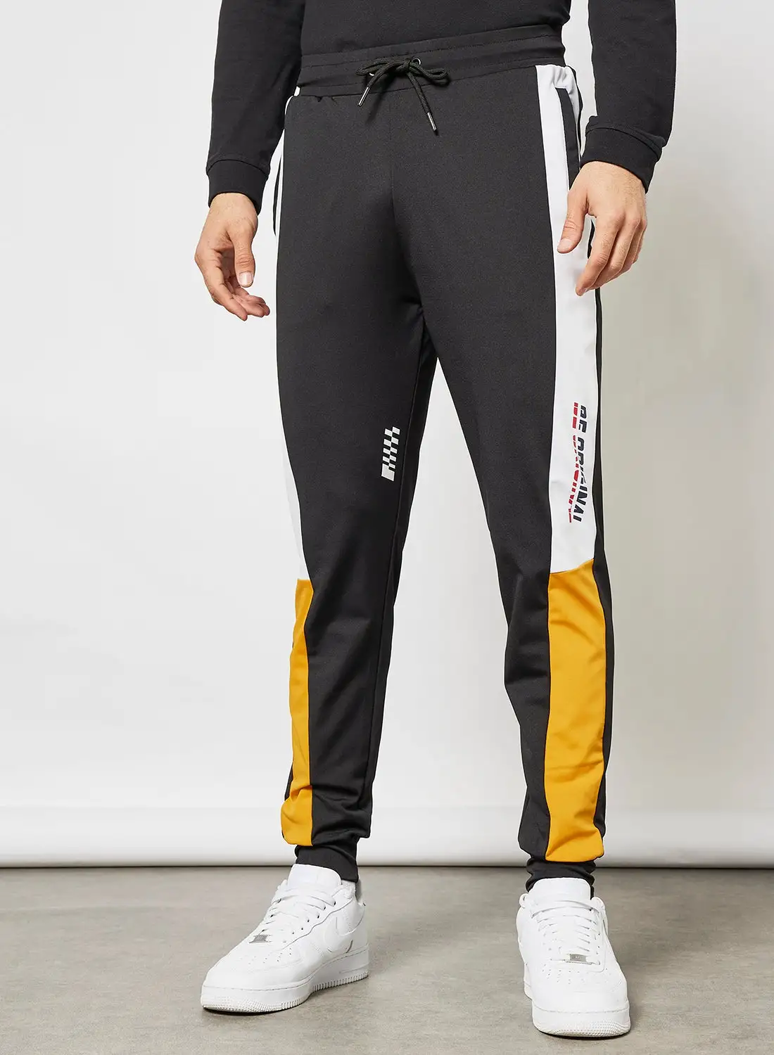 ABOF Active Wear Joggers Black/White/Yellow