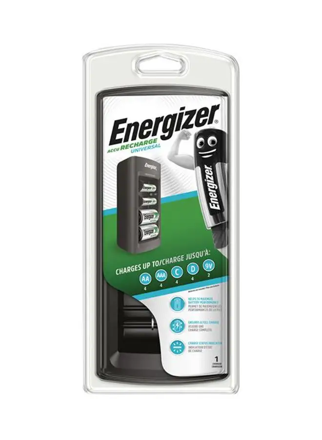 Energizer Energizer Charger Universal for AA/AAA/C/D/9V Rechargeable Batteries Black