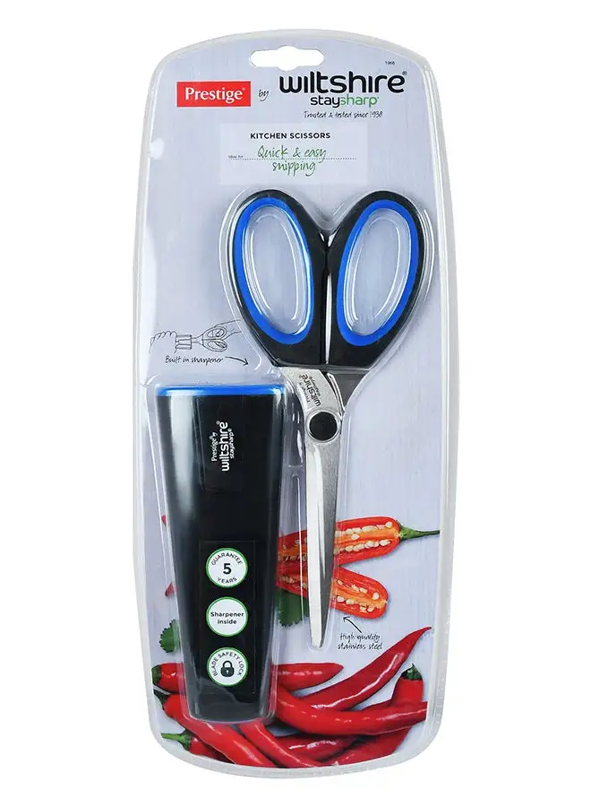 Prestige Stay Sharp Kitchen Scissors Wiltshire Black/Blue/Silver