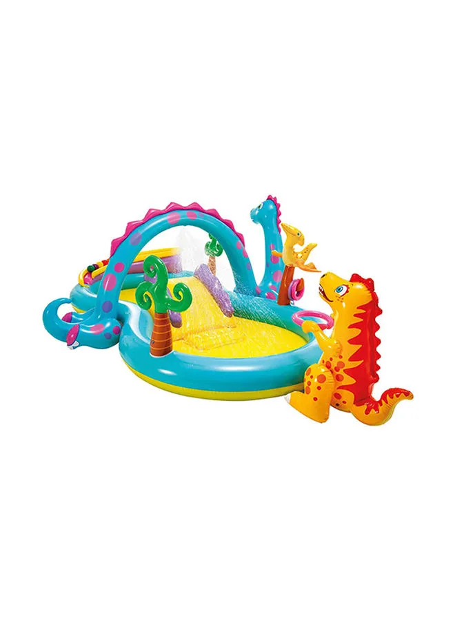 INTEX Unique Design Dinosaur Water Slide Play Center Inflatable Swimming Pool 333x229x112cm