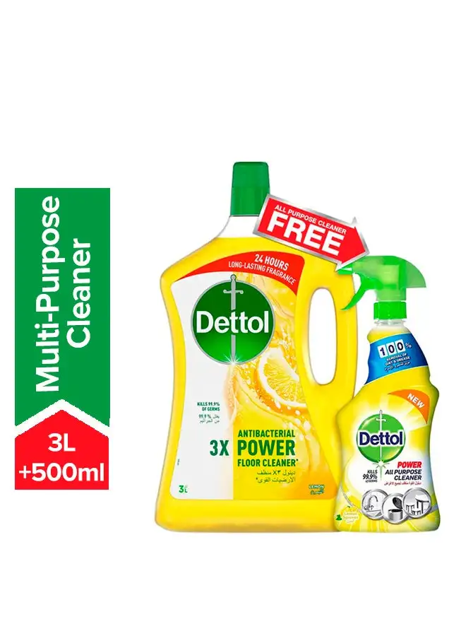 Dettol Anti-bacterial Power All Purpose Floor Cleaner Multicolour 3L+500ml