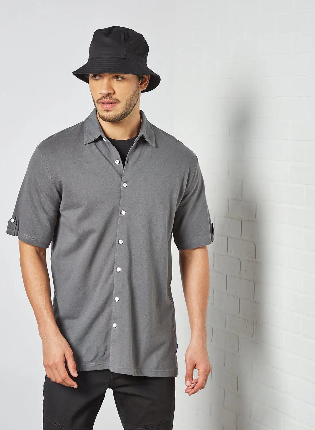 Blue Saint Short Sleeve Shirt Grey