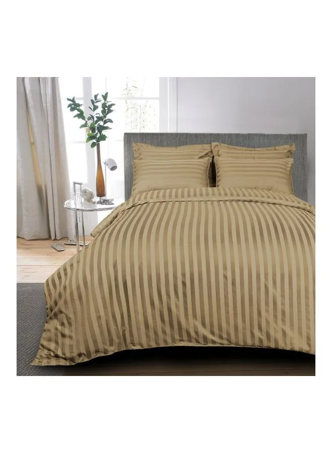 Hotel Linen Klub Striped Patterned Duvet Cover Brown 165x225cm