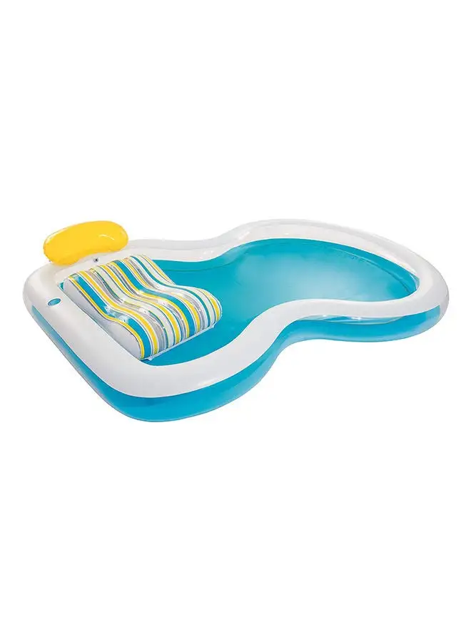 Bestway Inflatable Staycation Family Pool With 2 Cushions And A Headrest With Heavy Duty Repair Patch 279x234x48cm