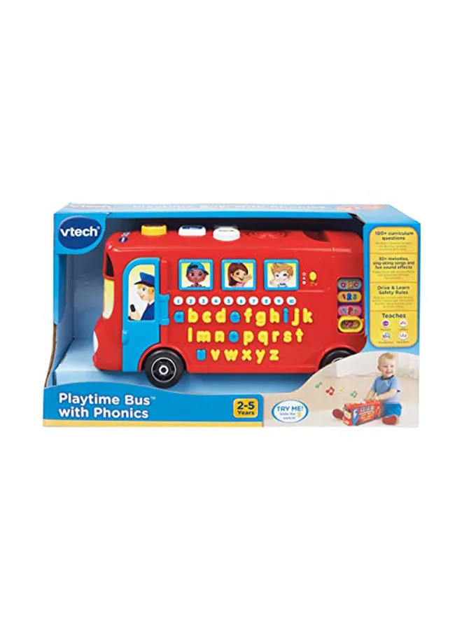 Vtech Playtime Bus With Phonics أحمر