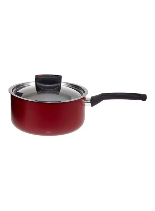 Prestige Safecook Non-Stick Cov Saucepan Red/Clear/Black 16cm