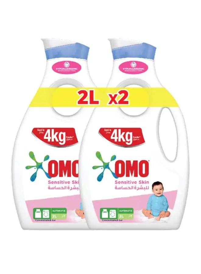 Omo Liquid Laundry Detergent For Sensitive Skin Pack Of 2 2Liters