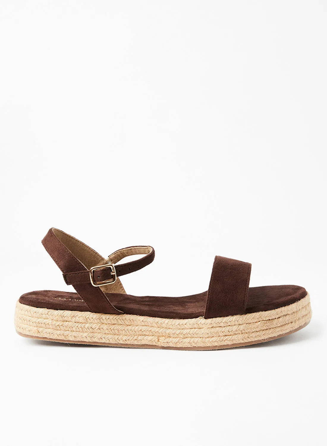 Geoomnii Gabriella Stylish Platform Espadrille Sandal Brown