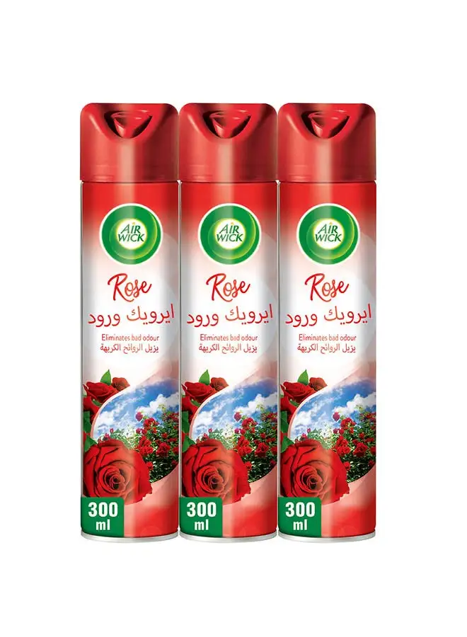 Air Wick Rose Aerosol Pack Of 3 300ml