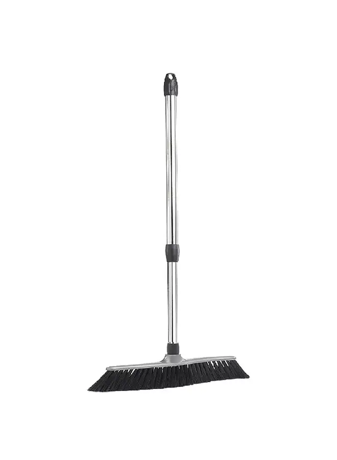 APEX Indoor Floor Slim Broom With Telescopic Handle Black/Grey 37x4cm