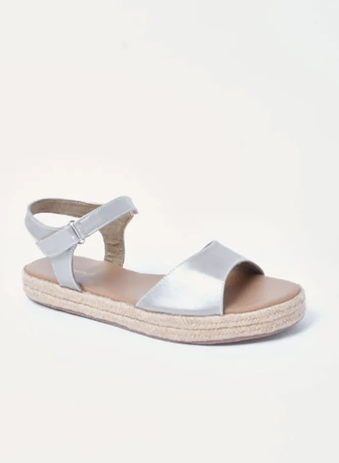 Geoomnii Ana Stylish Platform Espadrille Sandal Silver