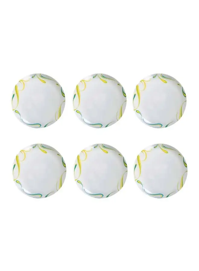 Luminarc 6-Piece Chimere Dessert Plates White/Yellow/Green 19cm