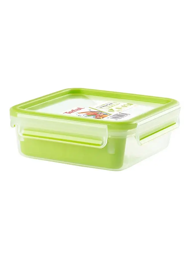 Tefal Square Shape Masterseal Food Keeper Sandwich Box Green/Clear 0.85Liters