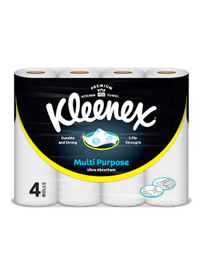 Kleenex Multi Purpose House Hold Kitchen Towel 40 Sheets 4 Rolls White