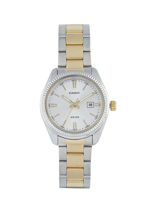 CASIO Women's Stainless Steel Analog Wrist Watch LTP-1302SG-7AVDF - 30 mm - Silver/Gold