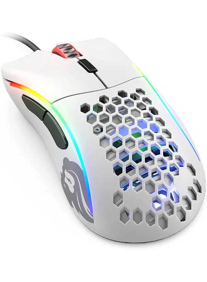 Glorious Glorious Model D Minus Honeycomb Gaming Mouse - Light Weight RGB PC Mouse - 61 g PC Accessories - USB Mouse Wired - Matte White Wired Gaming Mouse
