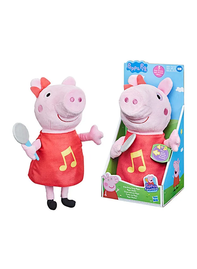 Peppa Pig Peppa  Oink-Along Songs Peppa Singing Plush Doll with Sparkly Red Dress and Bow, Sings 3 Songs Inspired by the TV Series, Ages 3 and up