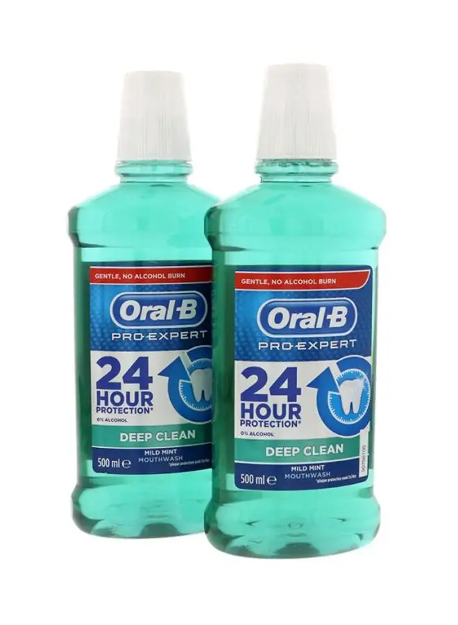 Oral B Pack Of 2 Pro-Expert Deep Clean Mouthwash 500ml