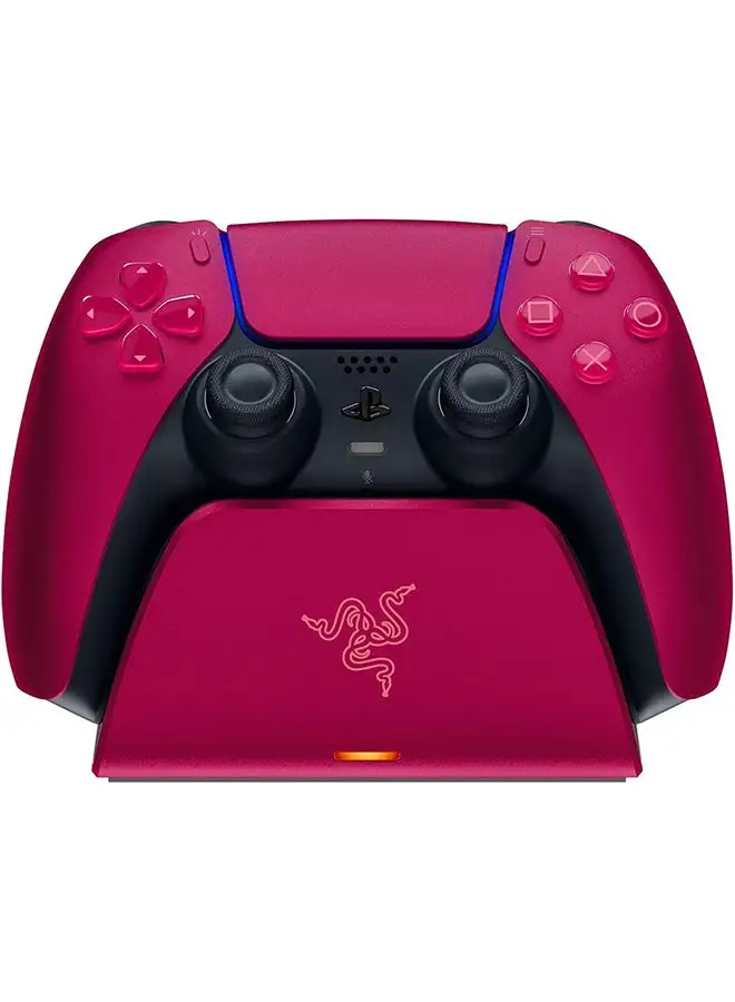 RAZER Razer Quick Charging Stand For Playstation 5, Quick Charge, Curved Cradle Design, Matches Ps5 Dualsense Wireless Controller, USb Powered - Cosmic Red (Controller Sold Separately)