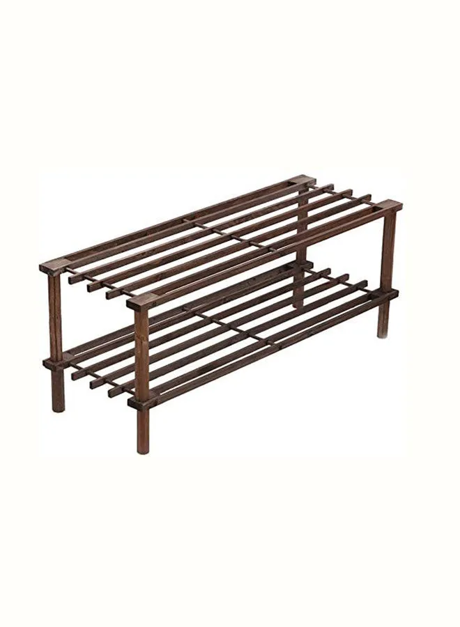 Feelings 2-Layer Shoe Rack Brown 74x29.5x26centimeter