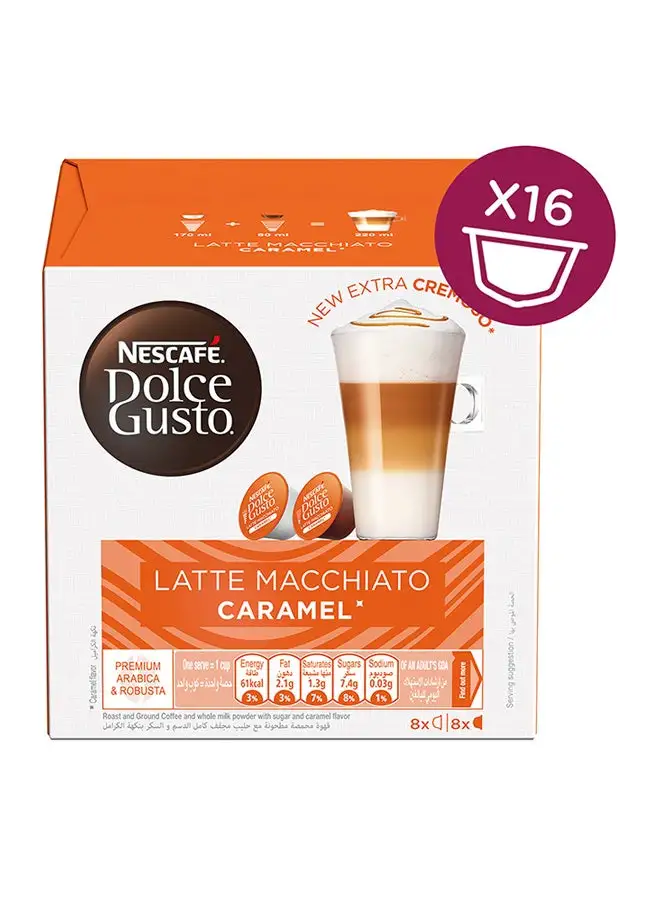 Nescafe Gusto Caramel Latte Macchiato Coffee 16 Capsules 145.6grams