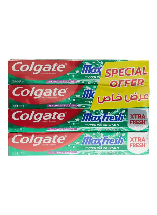 Colgate Max Fresh Clean Mint Toothpaste 75ml Pack of 4