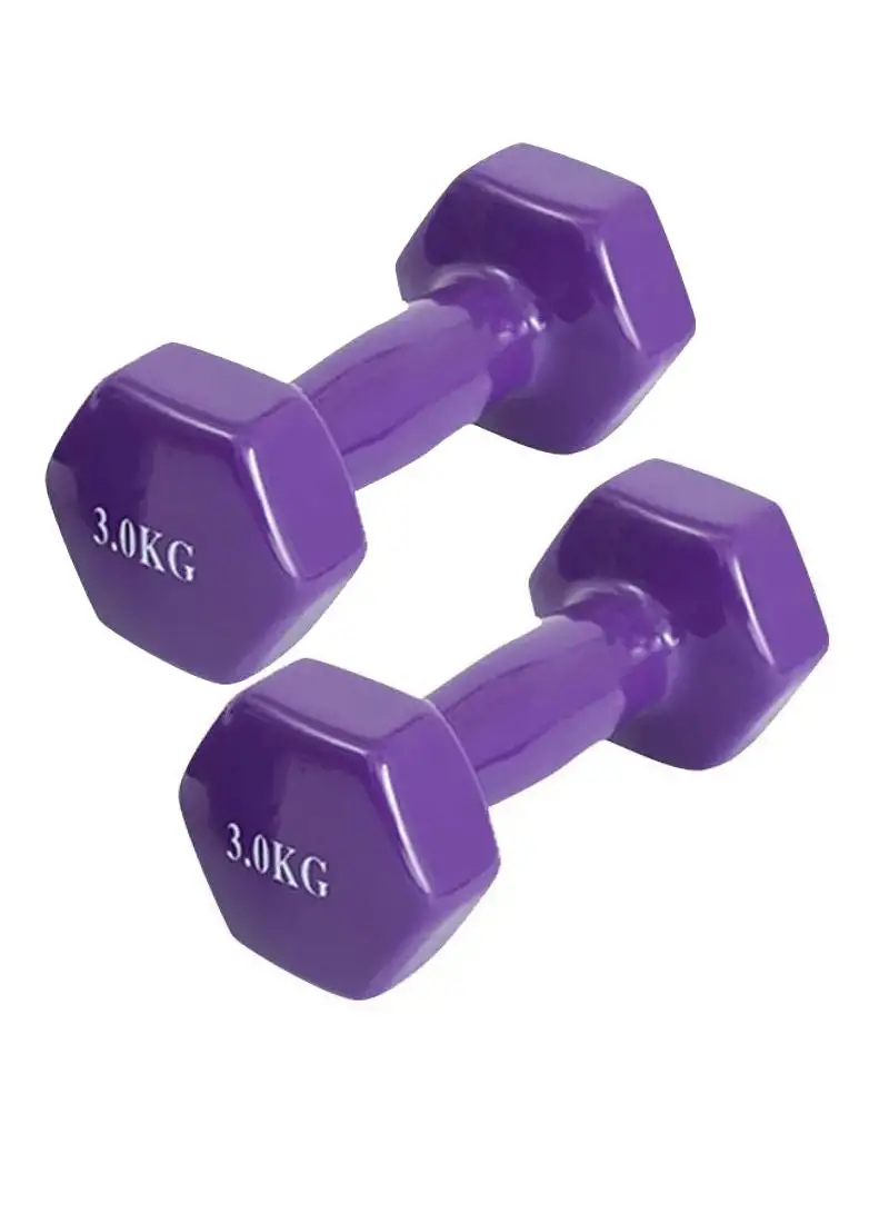 HIGHFLY Set Of 2 Vinyl Coated Dumbbell 3kg