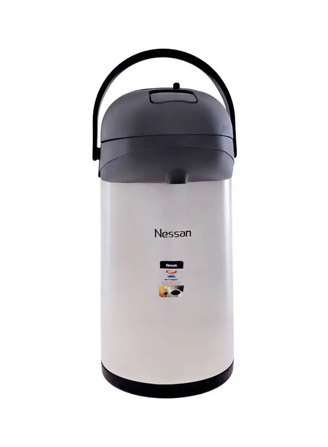 Nessan Insulated Pump Flask 3.5 L Silver/Black