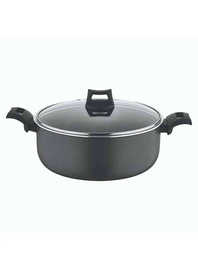 BLACK+DECKER Non-Stick Casserole, Stockpot And Stewpot With Glass Lid 5 Layer PTFE  Spray Coating Black