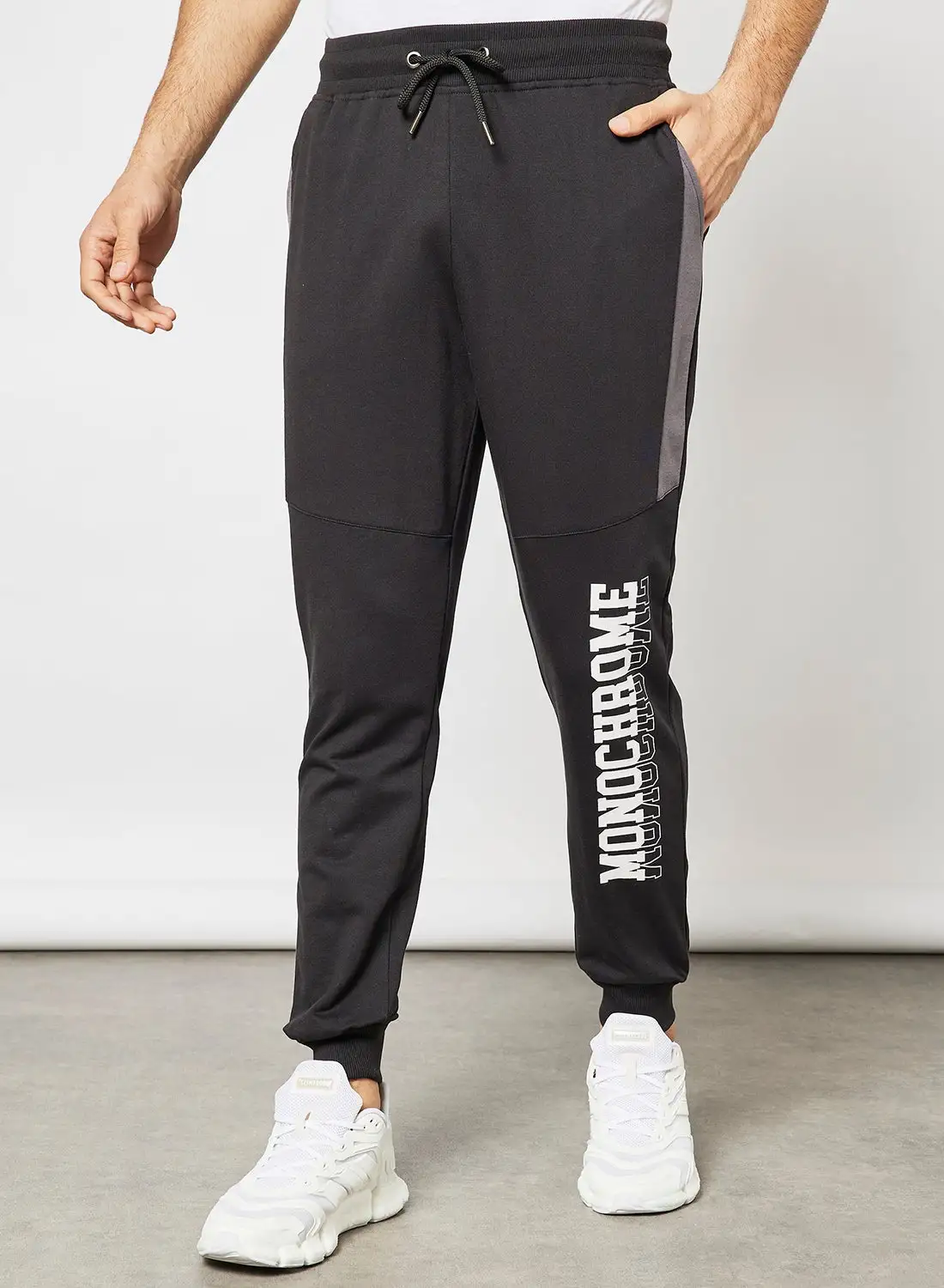 ABOF Regular Fit Joggers Black/Grey Melange