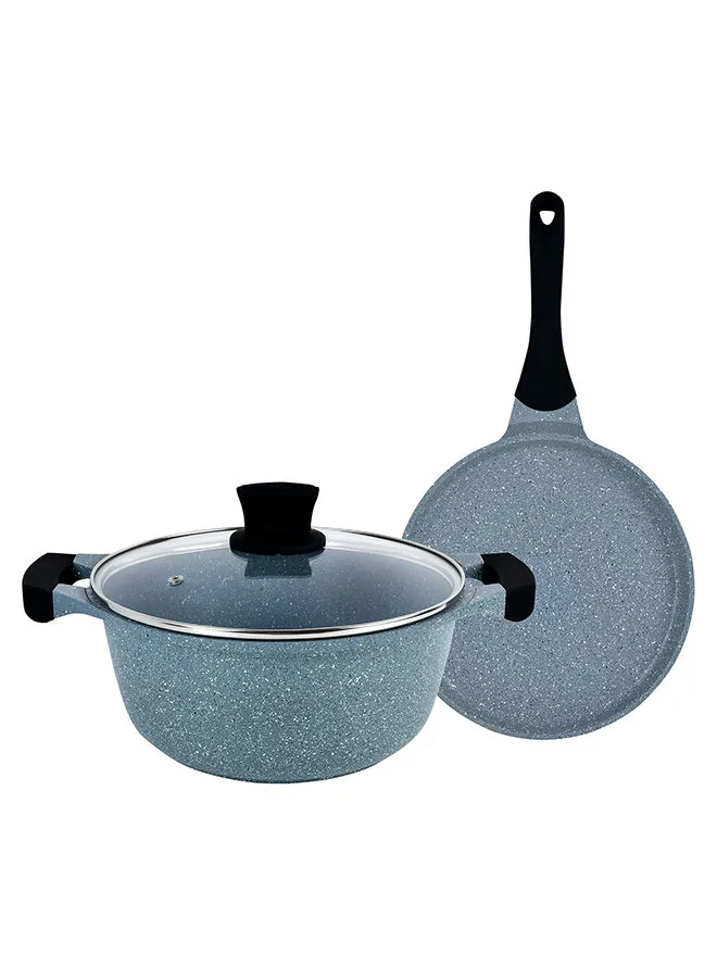 Winsor 3-Piece Cast Aluminum Granite Non-Stick Grey