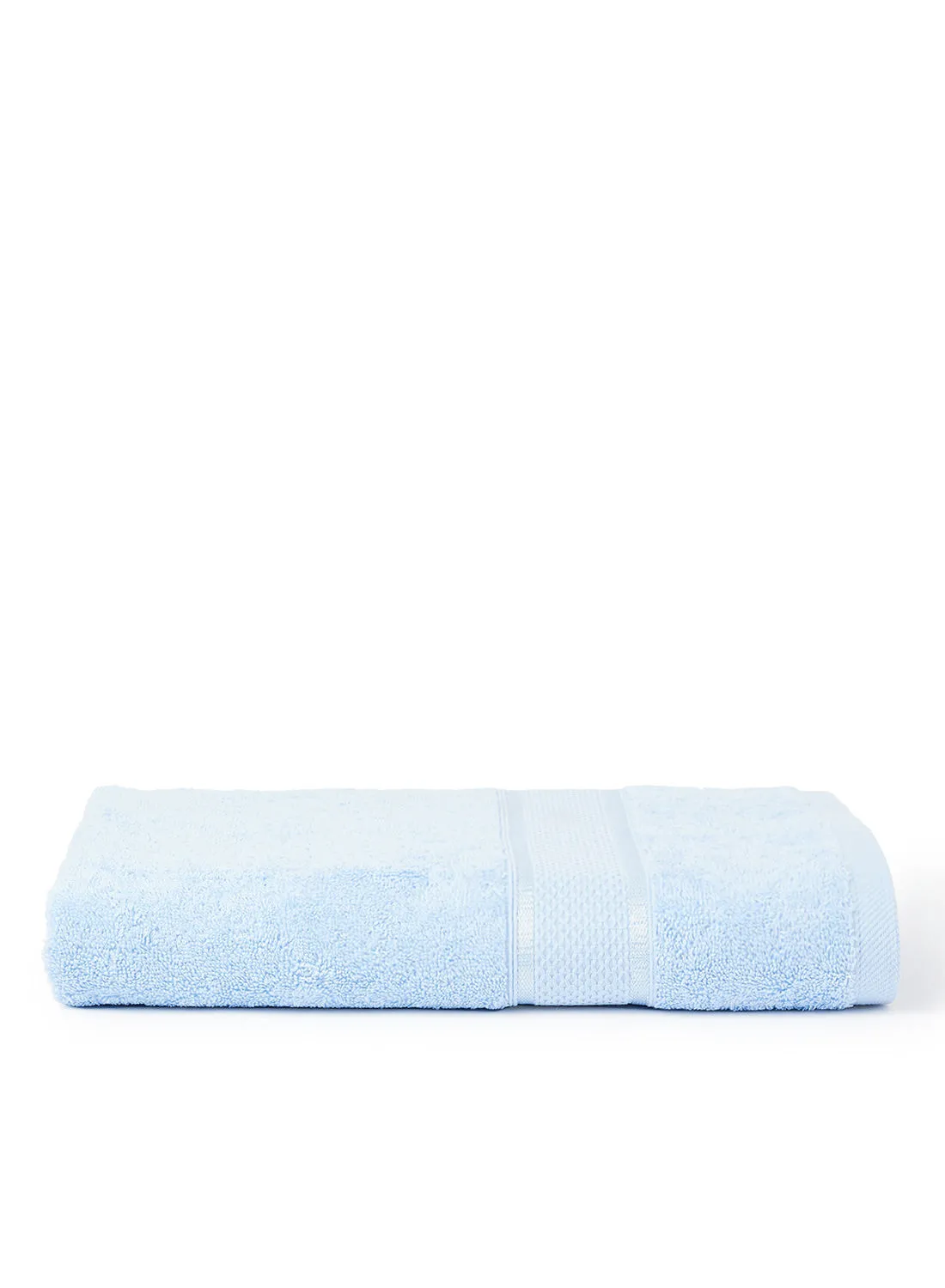 White Rose 100% Cotton Terry Dyed 500 Gsm Ultra Soft Viscose Border Bath Towel Blue 70x140cm