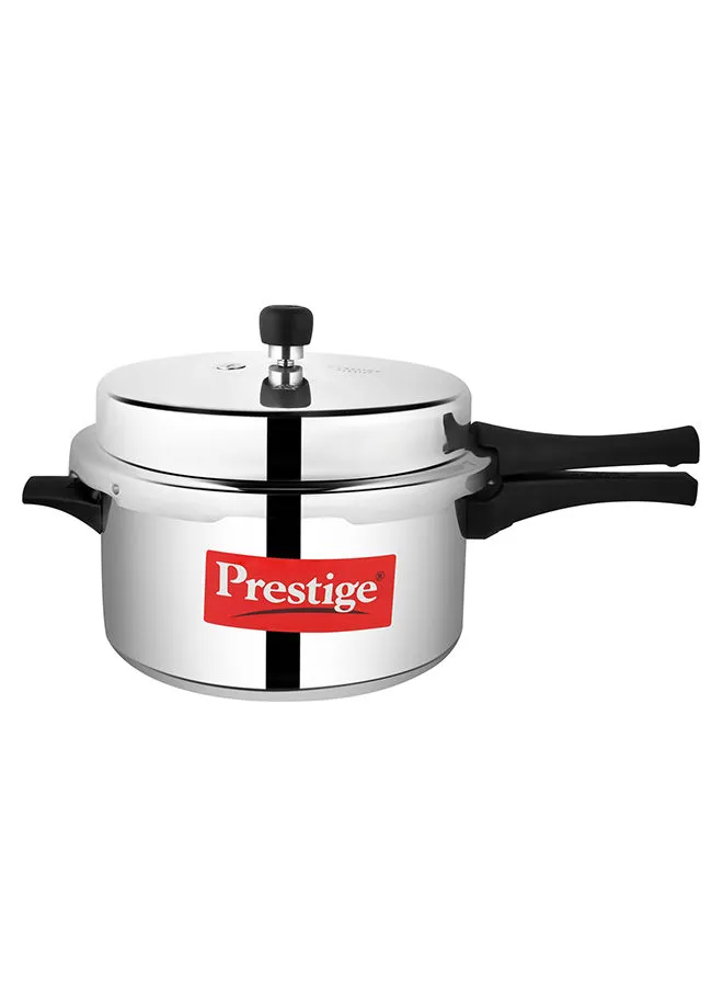 Prestige Stainless steel Deluxe Alpha Svachh Pressure Cooker Sturdy Handles Cool Touch Weight Induction Compatible 7.5Liters