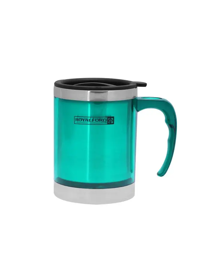 Royalford Stainless Steel Travel Mug Green/Black 400ml