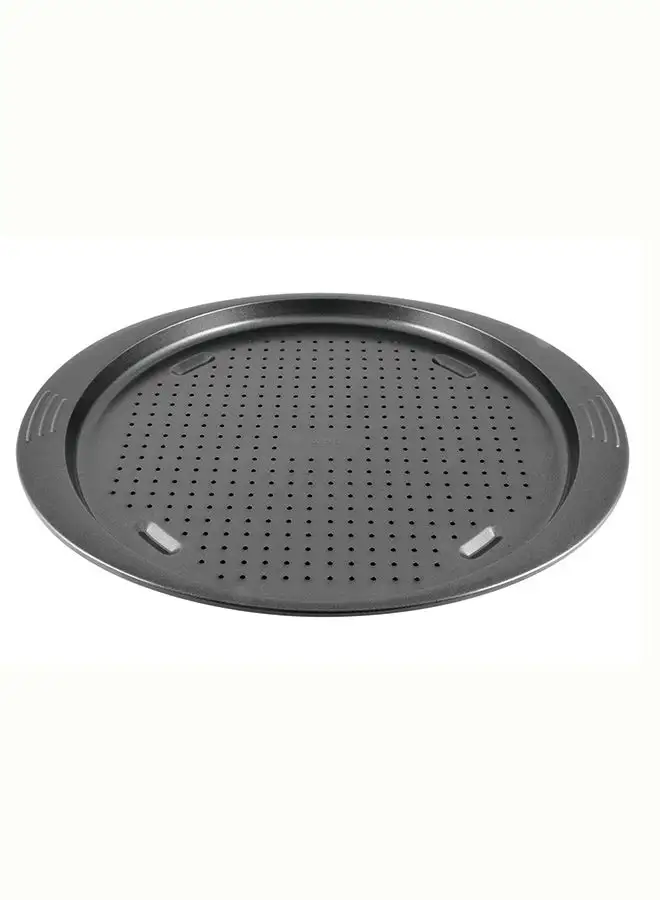 Tefal Easy Grip Perforated Pizza Baking Pan,Carbon Steel Dark Grey 34cm